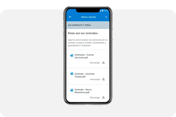 Imagen del paso en el móvil donde firmas online